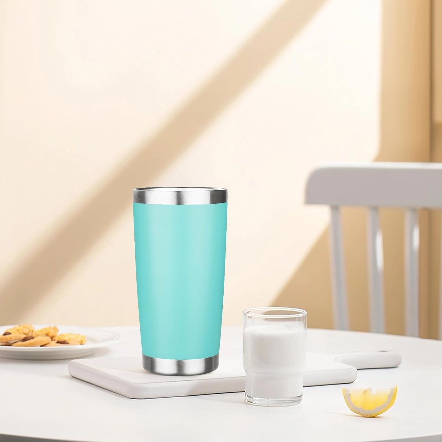 20oz Tumbler with Lid Stainless Steel Insulated Tumblers Travel Coffee Tumbler Bulk Double Wall Vacuum Insulated Water Cup Gifts for Christmas Women Men Her Him Home Office(Navy Blue, 1pack)