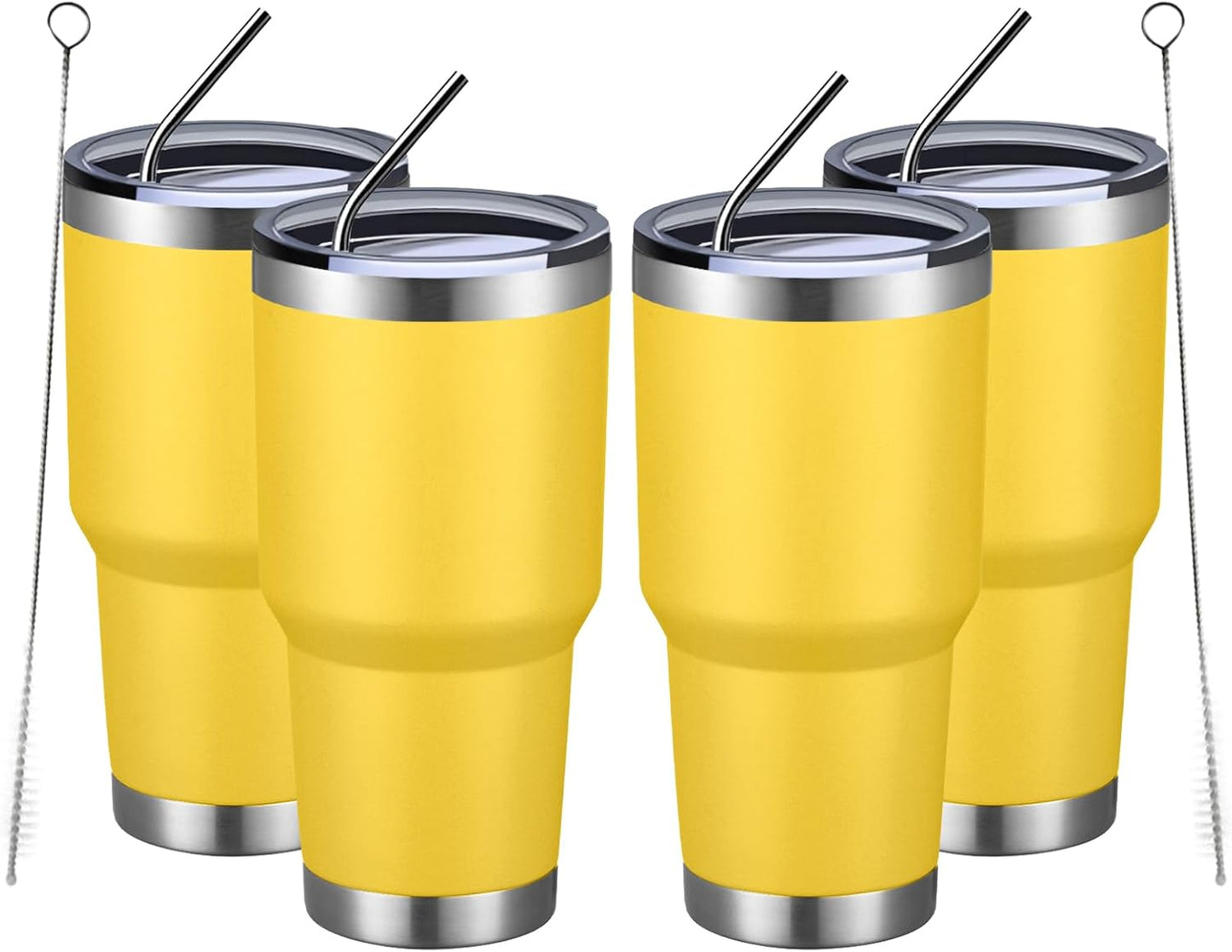 MEWAY 30oz Tumbler Double Wall Vacuum Insulated Travel Mug, Stainless Steel Tumbler with Lid, Durable Powder Coated Insulated Coffee Cup for Cold & Hot Drinks (Silver,1 PACK)