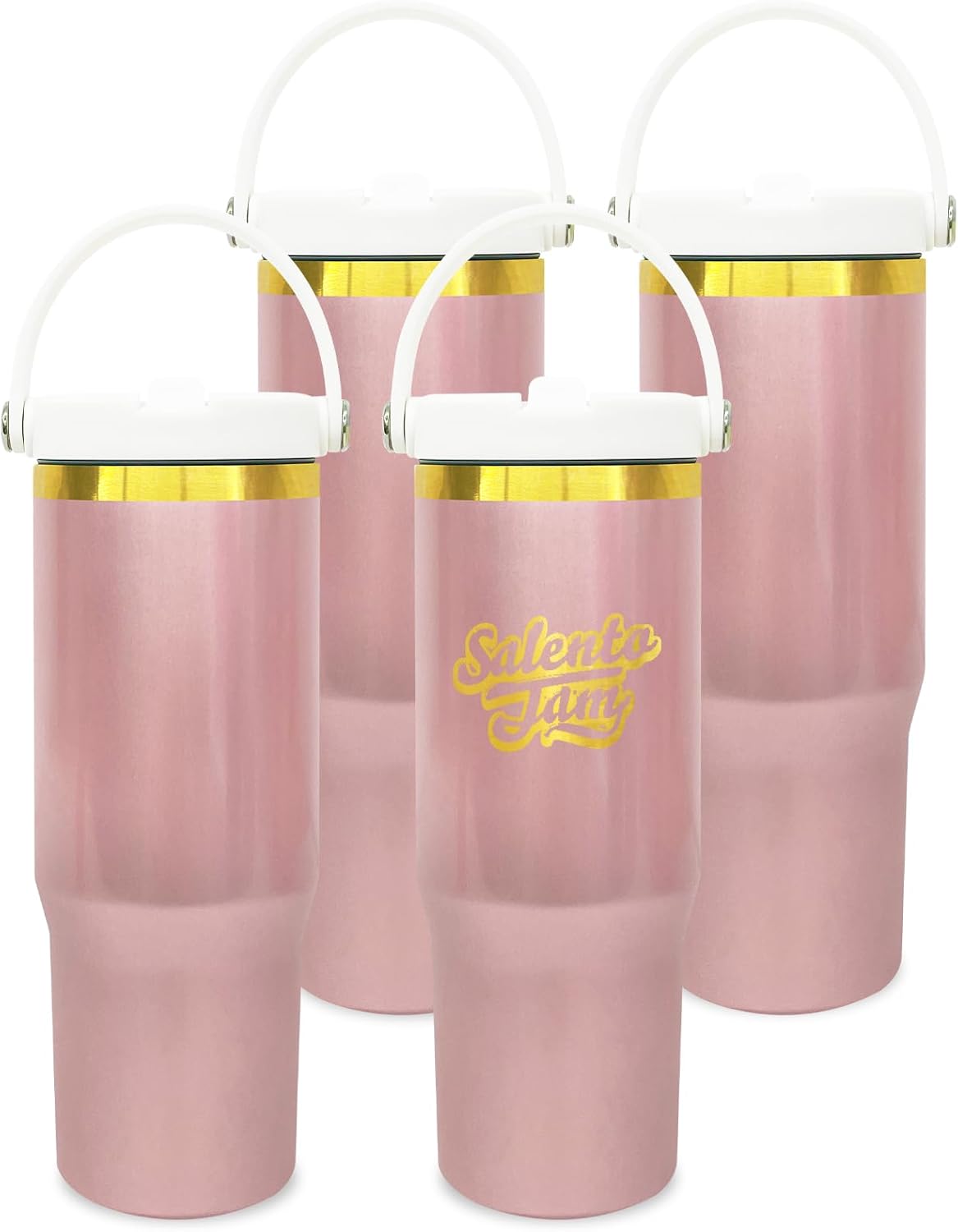 30 oz Tumbler Bulk with Handle and Straw, Vacuum Insulated Tumblers with Flip Straw and Top Handle, Leakproof Powder Coated Tumbler, Stainless Steel Travel Mug for Coffee (Black, 1 Pack)