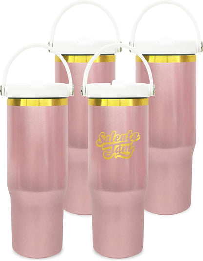 30 oz Tumbler Bulk with Handle and Straw, Vacuum Insulated Tumblers with Flip Straw and Top Handle, Leakproof Powder Coated Tumbler, Stainless Steel Travel Mug for Coffee (Black, 1 Pack)
