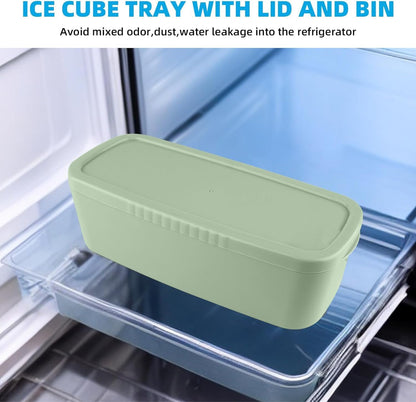 Tcamp Ice Mold for 30-40 oz Tumbler Cup, Silicone Ice Cube Tray With Lid and Bin for Freezer, Ice Ring Ice Maker for Chilling Cocktails, Whiskey, Drinks, Coffee, Easy Fill and Release (Black)