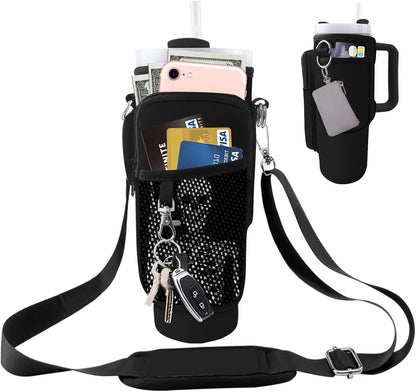 Stanley Carrier Bag for Stanley 40oz/30ozTumbler with Phone with 2 Adjustable Strap,3 Pockets Bottle Stanley Cup Carrier Bag & Case,Accessories for Hiking Travelling