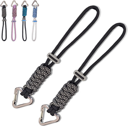 Paracord Keychain - Triangle/D-Shaped Carabiner Clip with Lanyard for Hanging Water Bottle, Key, Backpacks and More