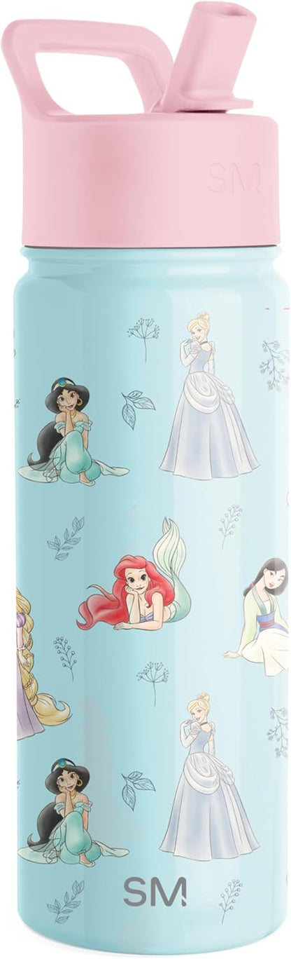 Simple Modern Disney Minnie Mouse Kids Water Bottle with Straw Lid | 14oz Insulated Stainless Steel Kids Tumbler & Spill Proof Toddler Cup for School, Girls, Boys | Summit | Minnie Mouse Fun - Colors A