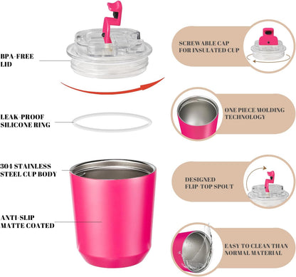Puraville Insulated Tumblers with Lid, 14 oz Travel Coffee Mug Stainless Steel Vacuum Cup, Leak Proof Reusable Double Walled Coffee Tumbler for Iced and Hot Drinks, Cream