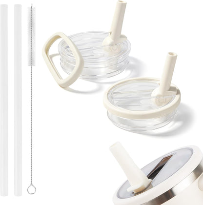 2 Pack 30 oz Flip Straw Leak Proof Lid for Stanley Quencher H2.0, Spill Proof Tumbler Lid Replacement, BPA Free Reusable No Spill Straw Lid for Stanley Accessories
