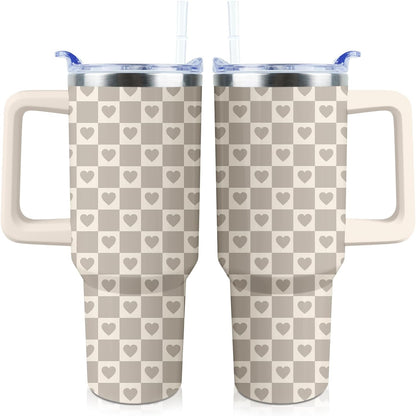 40 oz Tumbler with Handle and Straw Lid Leak Proof | You're Awesome Inspirational Mother's Day Birthday Gifts for Women Men Coworker Friends | Stainless Steel Cup Dishwasher Safe