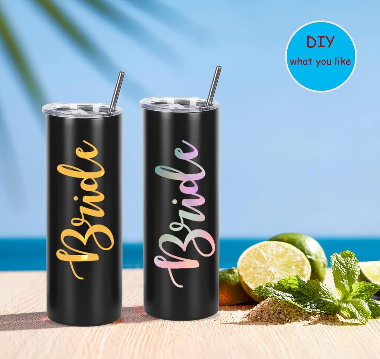 8 Pack 20 Oz Straight Skinny Tumblers, Individually Gift Boxed Stainless Steel Slim Skinny Tumbler Set Bulk, 20 Oz Insulated Slim Thin Travel Tumbler Cup for Diy, Silver