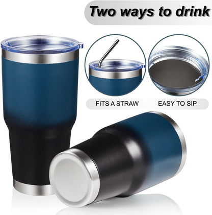 MEWAY 30oz Tumbler Double Wall Vacuum Insulated Travel Mug, Stainless Steel Tumbler with Lid, Durable Powder Coated Insulated Coffee Cup for Cold & Hot Drinks (Silver,1 PACK)