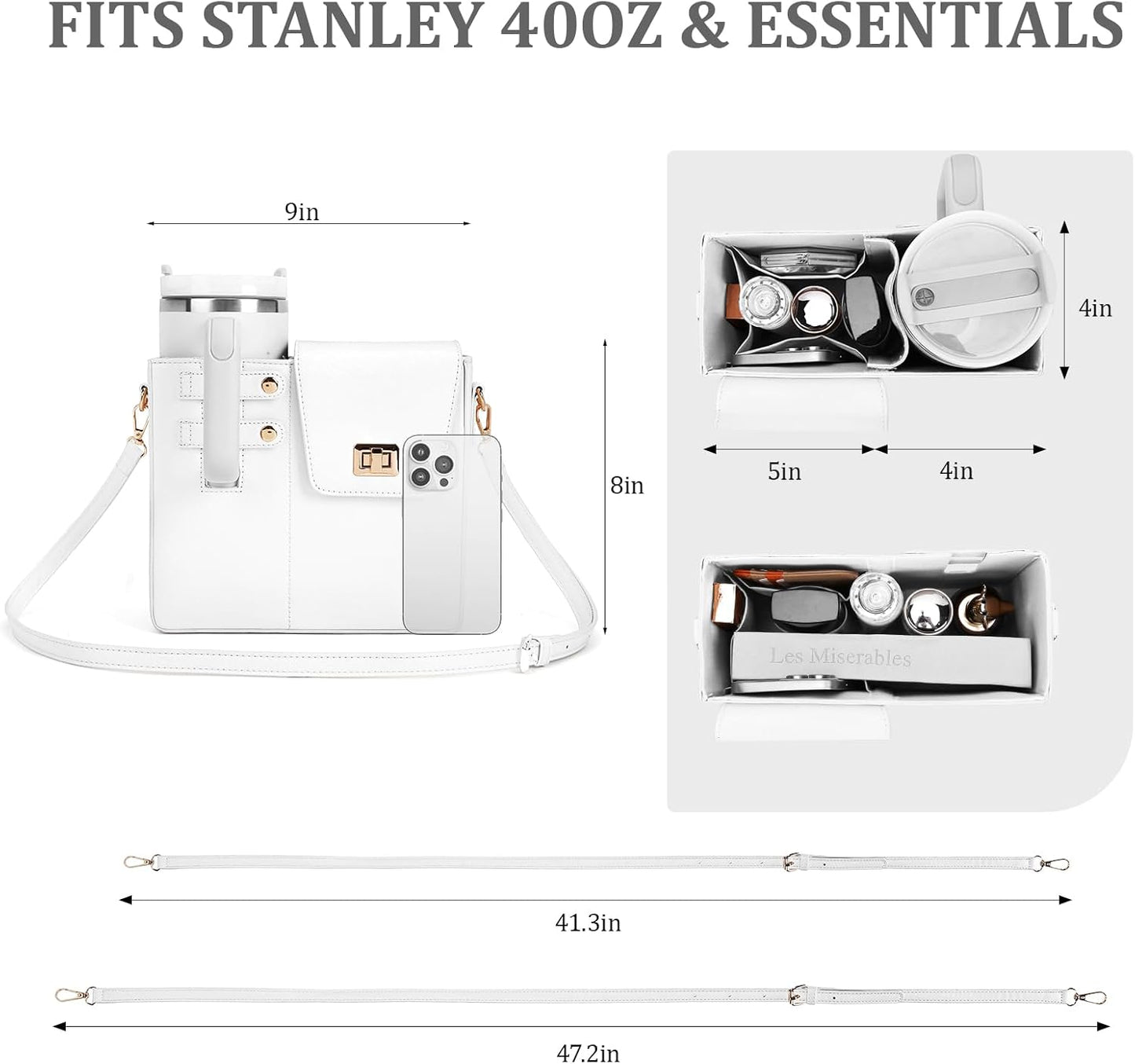 Stanley Purse Cup Holder Bag- Outdoor Portable Crossbody Bag for Stanley Cup Tumbler Purse