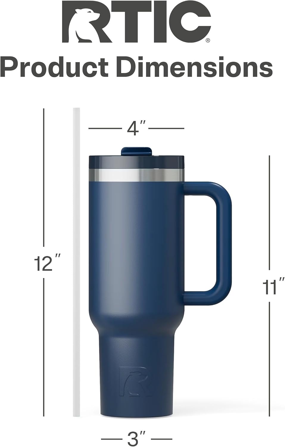 RTIC 30 oz Road Trip Tumbler Double-Walled Ceramic Lined InsulatedStainless Steel Portable Travel Coffee Mug Cup with Lid, Handle and Straw, Periwinkle Bouquet