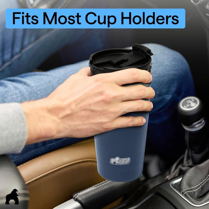 GORILLA GRIP 304 Stainless Steel Double Insulated Travel Coffee Mug, Leakproof Lid with Smooth Sip Top, Prevent Spills, Dent & Rust Resistant Reusable Tumbler Cup, Thermal Mugs for Drinks, 20oz, Black