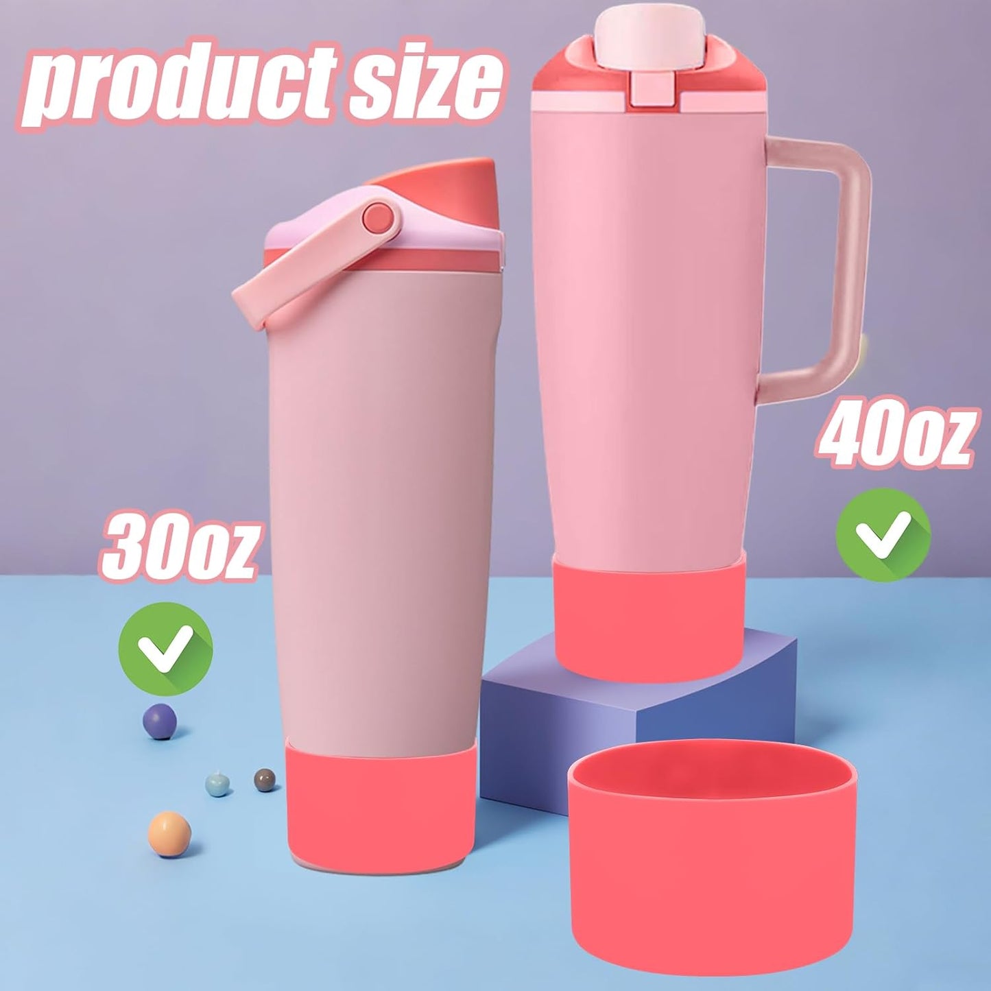 Mity rain 2PCS Protective Silicone Boots for Owala 30oz & 40oz FreeSip Sway Bottles & Tumblers - Accessories for owala, Enhances Stability & Prevents Scratches(Black Cherry)