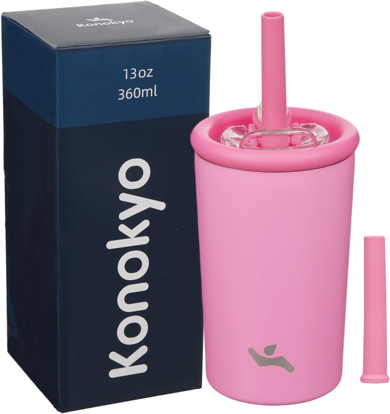 Konokyo 25oz Insulated Tumbler with Lid and Straw, Reusable Iced Coffee Cup with Lid, Travel Coffee Mug, BPA-Free, Leak-Proof and Durable, Oasis