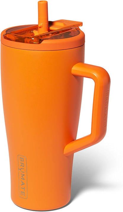BrüMate Era Flip 30oz Tumbler with 100% Leakproof Covered Straw Lid | Hygienic Covered Straw | Insulated Stainless Steel Water Bottle with Handle | Cup Holder Friendly | BPA-Free (Sage)