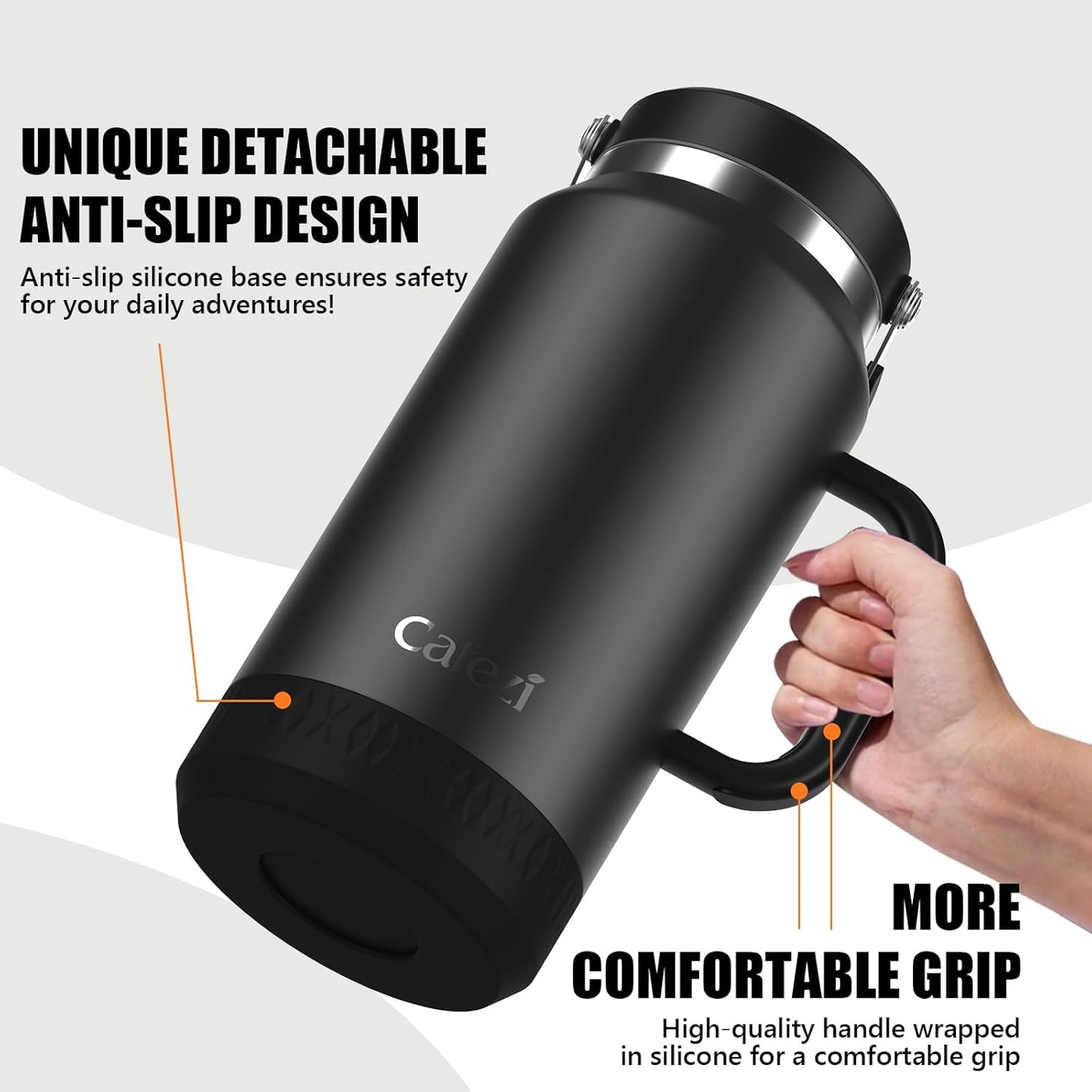40 oz Insulated Tumbler with Top Handle and Flip Straw, Vacuum Insulated Stainless Steel Cup with Leak-Proof Lid, Sweat-Free, Fits Cup Holder, Keeps Ice Cold up to 30 Hours