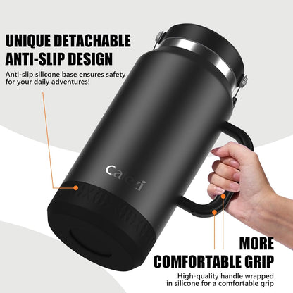 40 oz Insulated Tumbler with Top Handle and Flip Straw, Vacuum Insulated Stainless Steel Cup with Leak-Proof Lid, Sweat-Free, Fits Cup Holder, Keeps Ice Cold up to 30 Hours