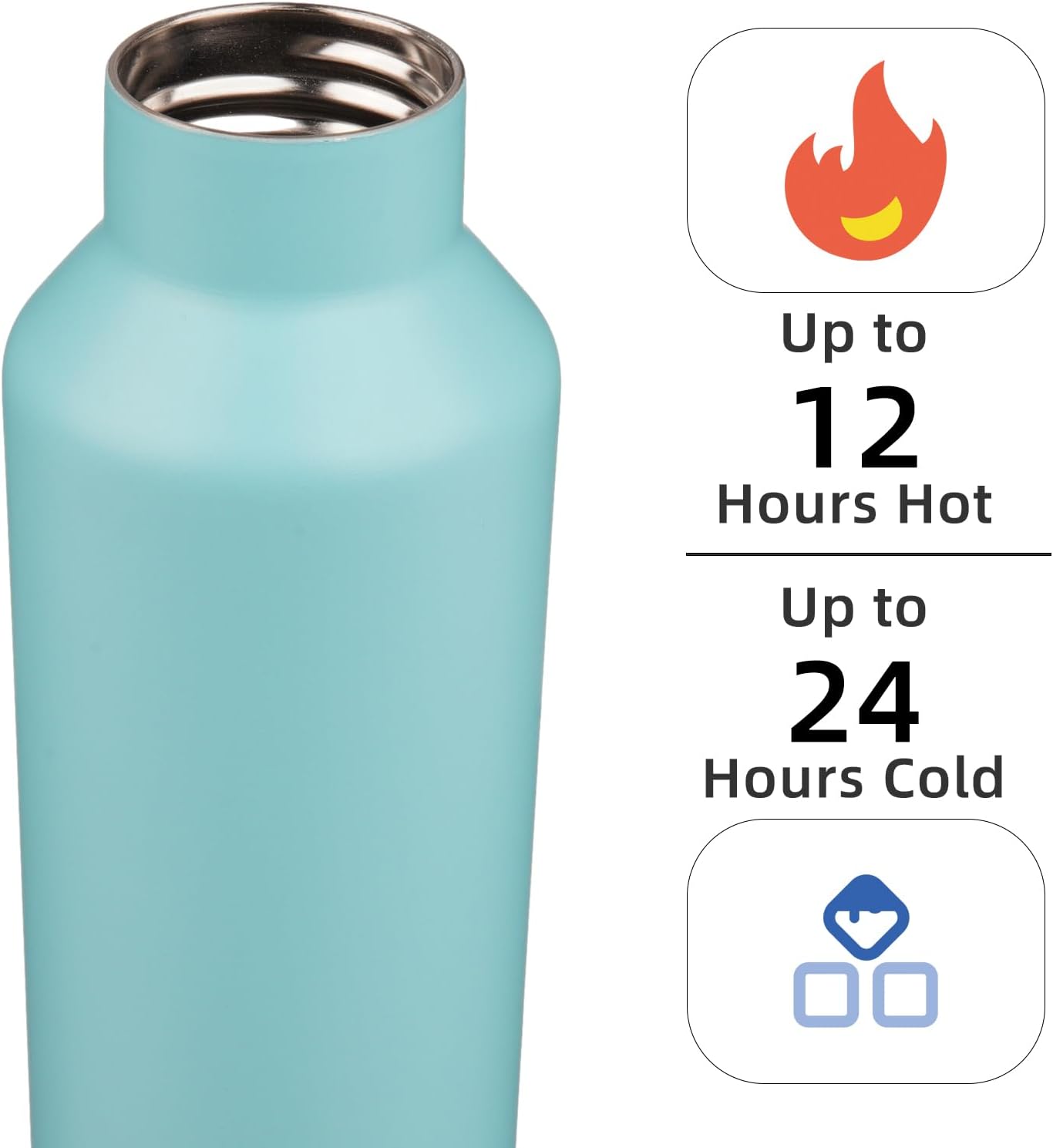 Konokyo Insulated Water Bottle with Straw,25 OZ Double Wall Vacuum Stainless Steel Water Flask with 2 Lids,Black