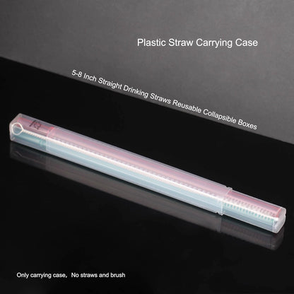 Dakoufish Plastic Straw Carrying Case,3Packs Reusable Collapsible Boxes for 9-13 Inch Straight Drinking Straws Storage Perfect for Travel, Gifts.