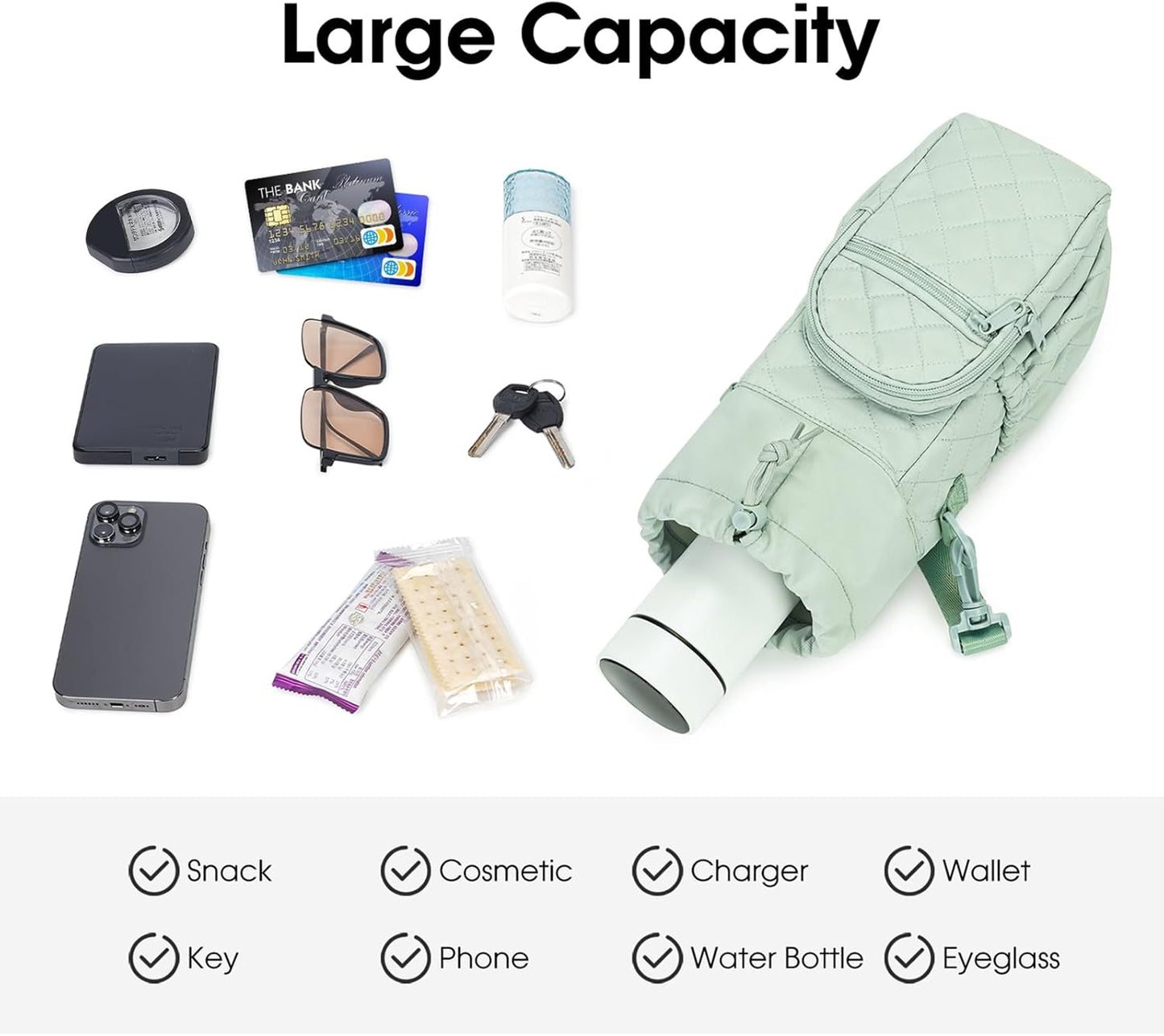 sportsnew Water Bottle Holder 40oz Crossbody Insulated Cup Sleeve Water Bottle Carrier Sling Bag with Phone Pocket, Walking