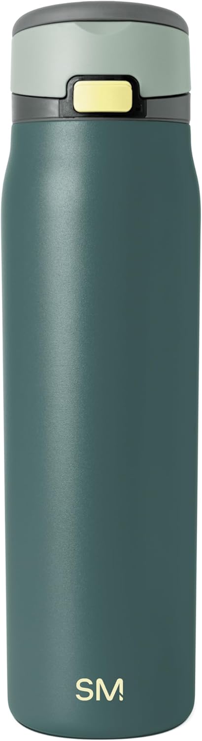 Simple Modern Mesa Loop Water Bottle with Covered Straw and Handle | 24oz Cup Holder Friendly Insulated Stainless Steel Bottles for Travel, Sports and School | Iris Sage - Colors A