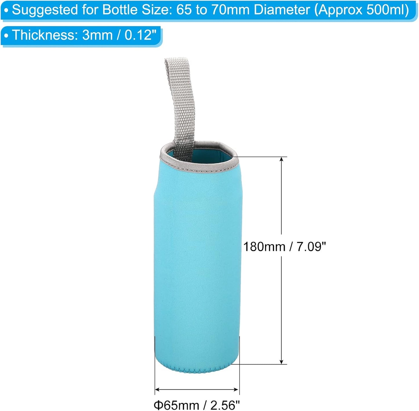 PATIKIL Water Bottle Sleeves, Neoprene Insulated Bottle Bag Holder Carrier Pouch with Finger Strap