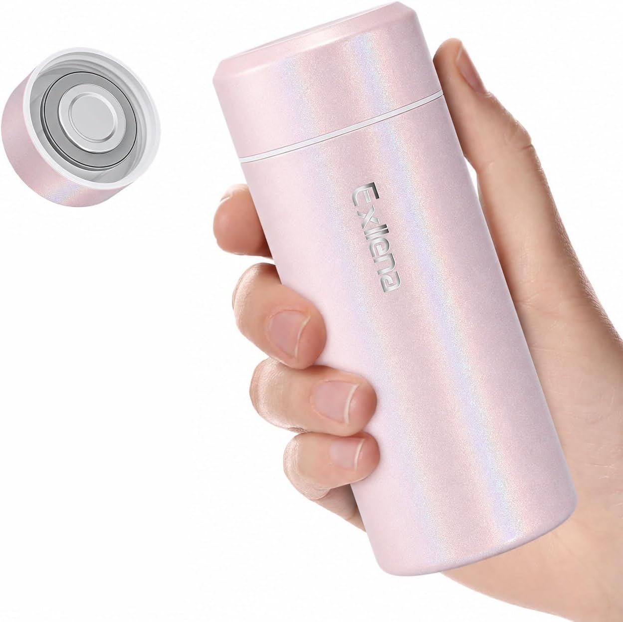 【Upgraded】Exllena Small Insulated Water Bottle 12 oz/350ml– Mini Insulated Water Bottle for Hot & Cold Drinks, Perfect Small Water Bottle for Travel, Purse...(Greyish Blue)
