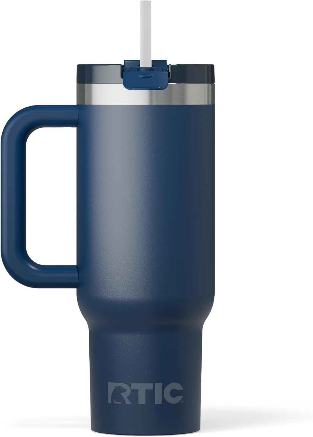 RTIC 30 oz Road Trip Tumbler Double-Walled Ceramic Lined InsulatedStainless Steel Portable Travel Coffee Mug Cup with Lid, Handle and Straw, Periwinkle Bouquet
