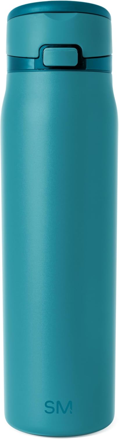 Simple Modern Mesa Loop Water Bottle with Covered Straw and Handle | 24oz Cup Holder Friendly Insulated Stainless Steel Bottles for Travel, Sports and School | Iris Sage - Colors A