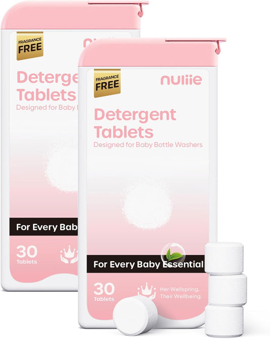 Nuliie 120PCS Detergent Tablets with Sealed Box, Bottle Washer Tablets for Momcozy, Baby Brezza, GROWNSY & Momfann, Removes Milk Residue & Odor, Gentle Formula Safe
