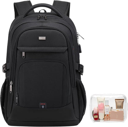 DUSLANG 17 Inch Laptop Backpack for Travel Water Resistant College Backpack for Men/Women Laptop Bag with USB Charging Port,Black - Colors B