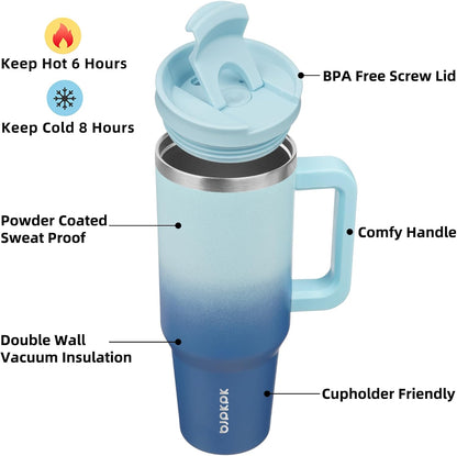 BJPKPK 30oz Stainless Steel Insulated Tumbler With Handle And Lid Straw Travel Coffee Mug Thermal Cup,Black