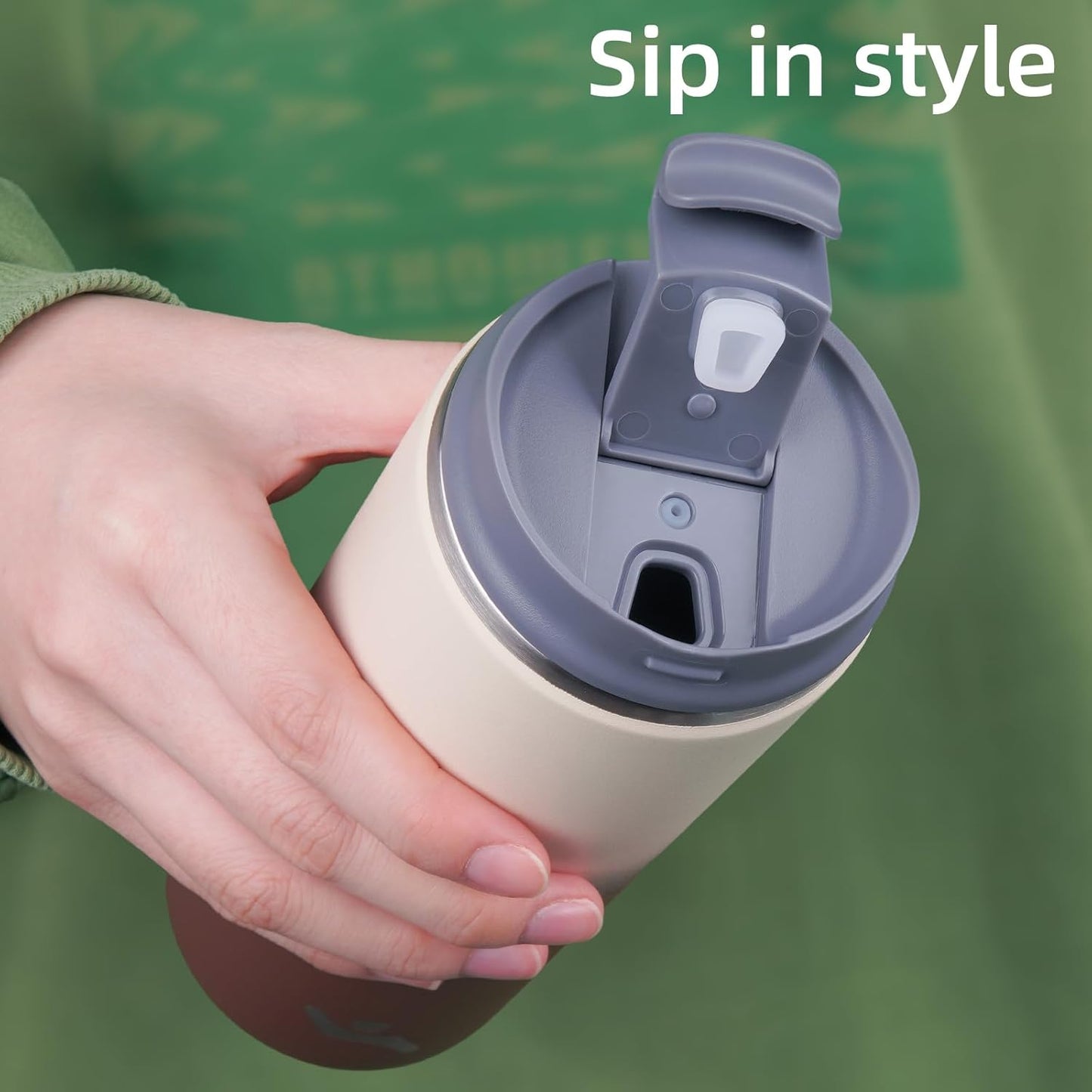 Konokyo Tumbler with Lid, 16 oz Travel Coffee Mug Double Wall Vacuum Stainless Steel Thermal Metal Cup Insulated Water Bottle,Navy Blue