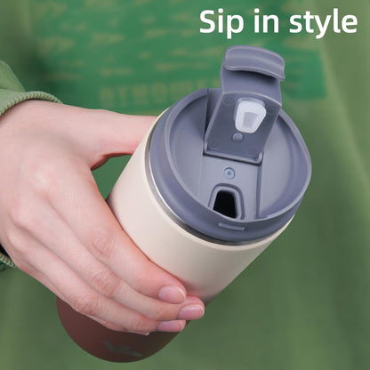 Konokyo Tumbler with Lid, 16 oz Travel Coffee Mug Double Wall Vacuum Stainless Steel Thermal Metal Cup Insulated Water Bottle,Navy Blue