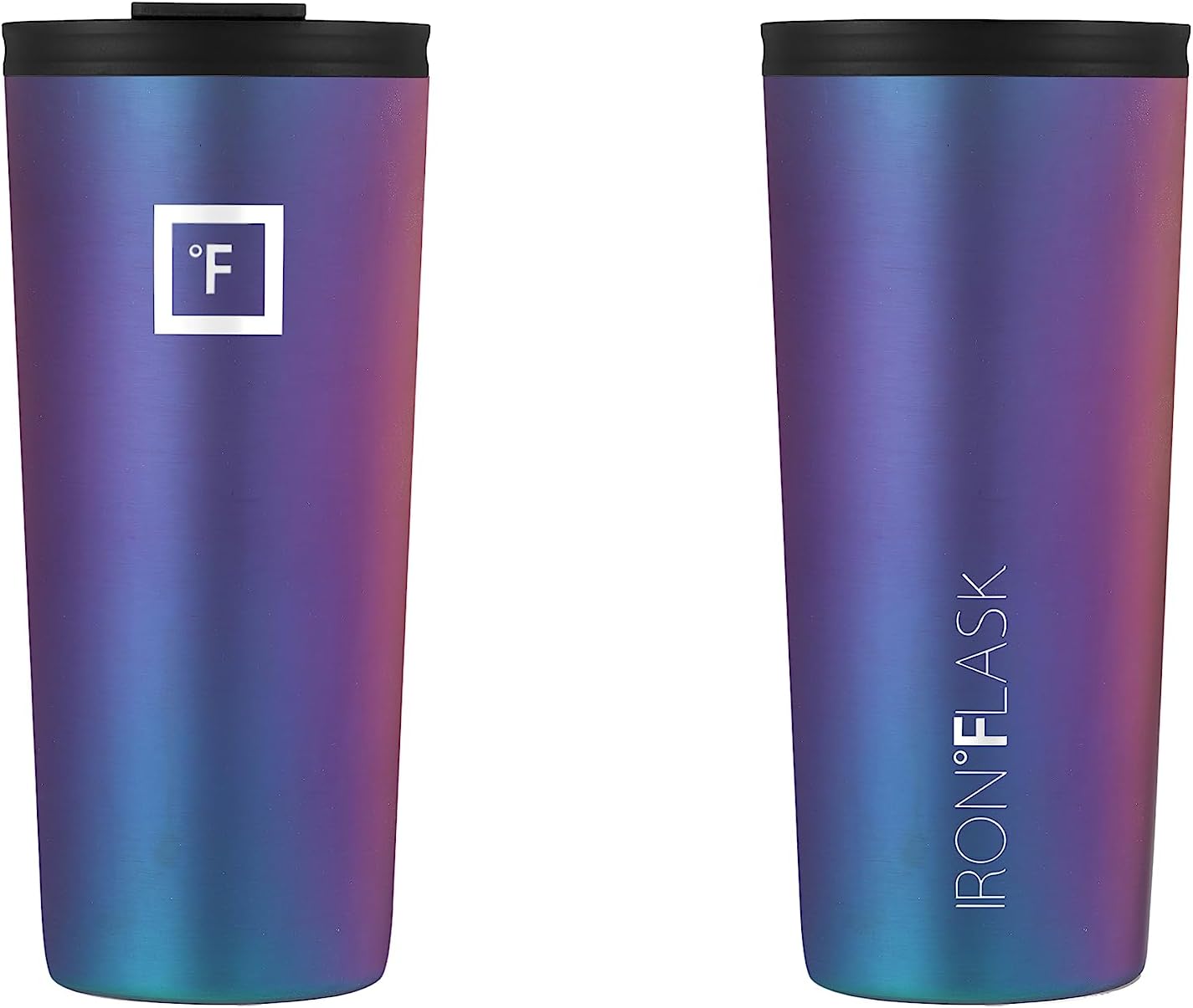 IRON °FLASK Classic Tumbler - Vacuum Insulated Stainless Steel Water Bottle, Double Walled, Drinking Cup, Insulated Travel Mug (Cobalt, 24 oz Solid Lid)