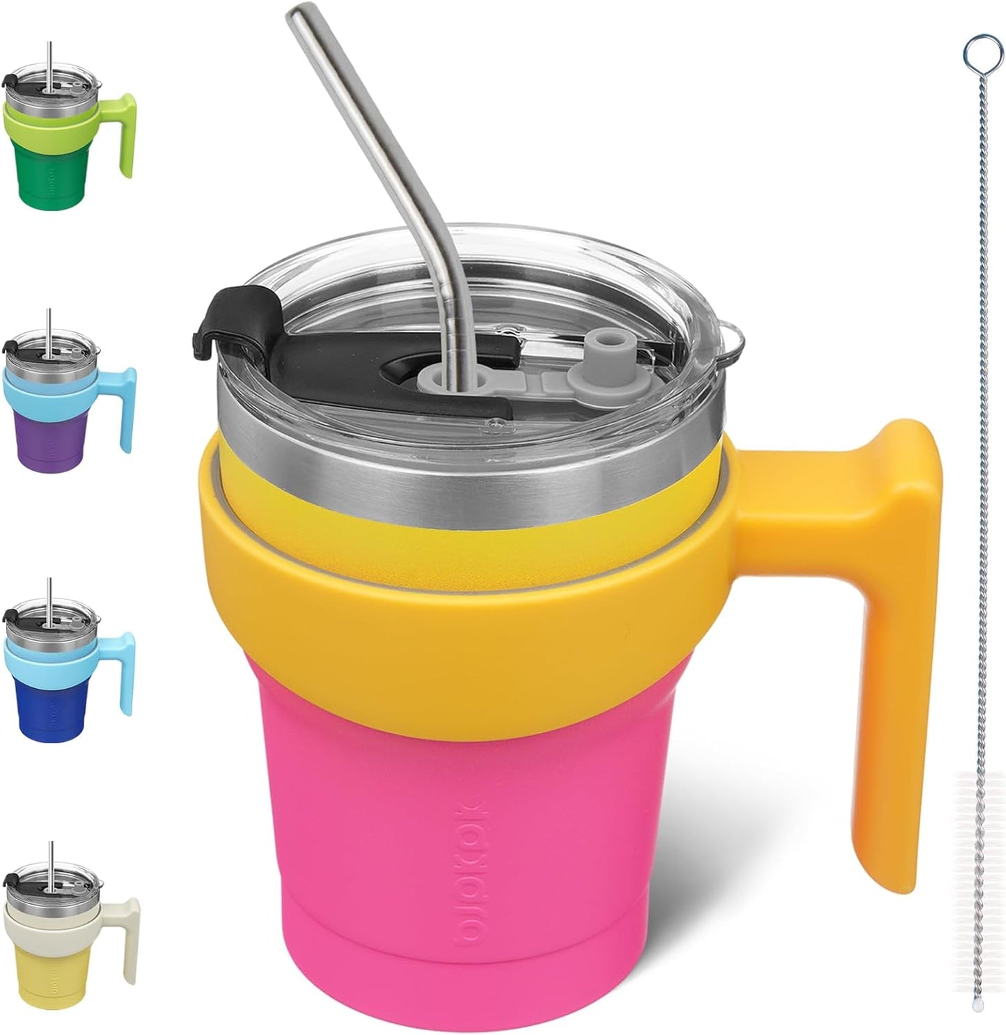 BJPKPK Tumbler With Handle And Straw Lid 40 oz Stainless Steel Insulated Coffee Tumbler Cups For Home, Office or Car,Turquoise