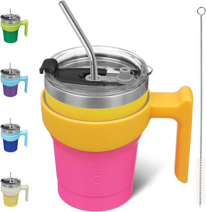 BJPKPK Tumbler With Handle And Straw Lid 40 oz Stainless Steel Insulated Coffee Tumbler Cups For Home, Office or Car,Turquoise