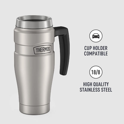 THERMOS Stainless King Vacuum-Insulated Stainless Steel Tumbler - 16oz, Midnight Blue - Insulated Coffee Tumbler for Hot & Cold Drinks - Leak-Proof & Sweat-Proof for Commuting & Traveling