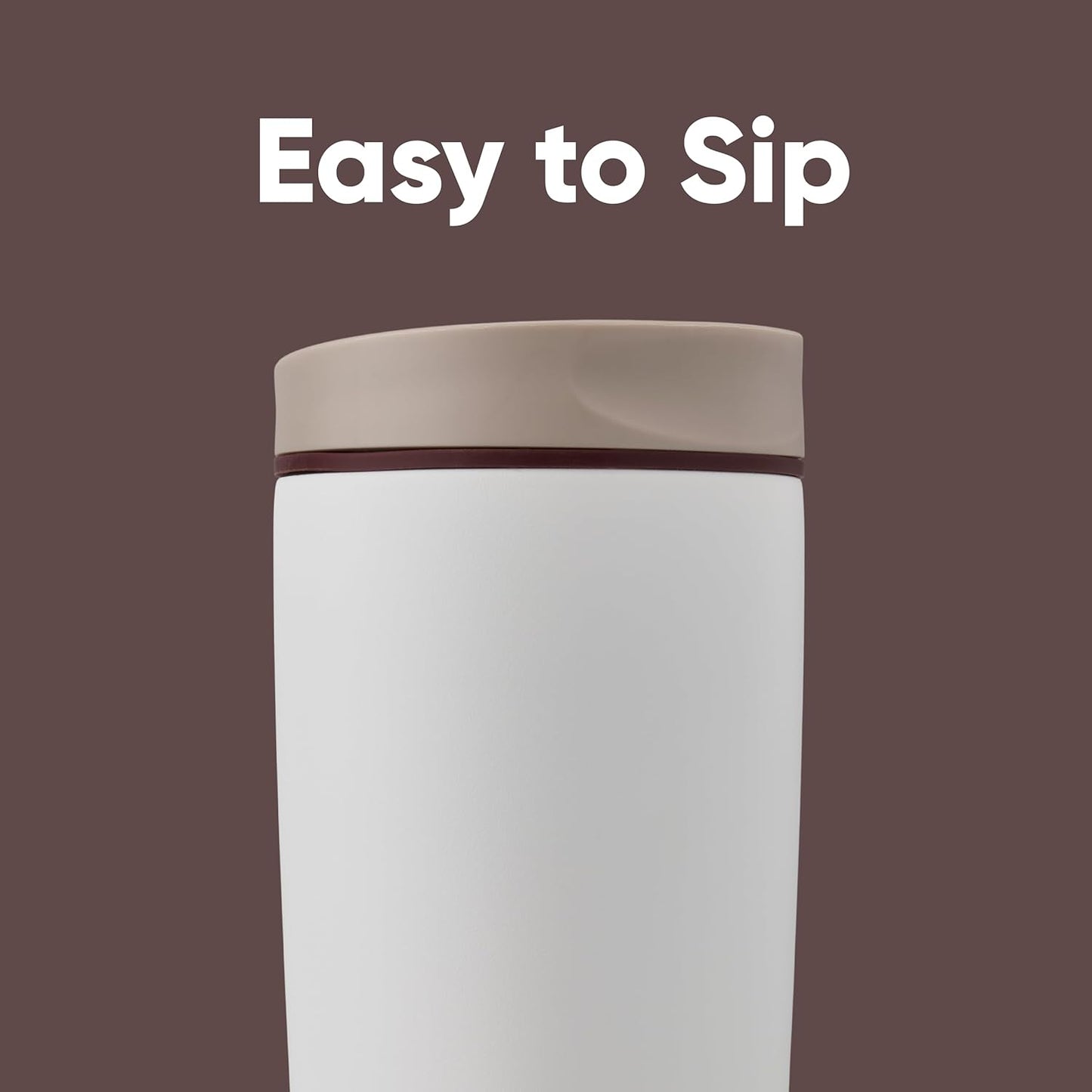 Owala SmoothSip Slider Insulated Stainless Steel Coffee Tumbler, Reusable Iced Coffee Cup, Hot Coffee Travel Mug, BPA Free 20 oz, Grey/Blue (High Dive)