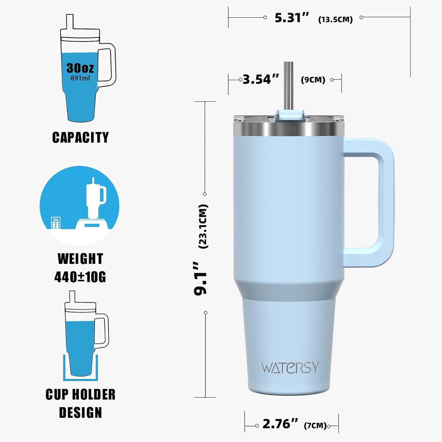 40 oz Tumbler with Handle,Tumbler with Lid and Straw,Double Wall Insulated Cup Stainless Steel Travel Mug(Cold for 34 Hours),Water Bottle for Iced Tea,Coffee,Cold Beverages(Purple)