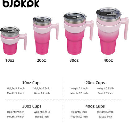 BJPKPK Tumbler With Handle And Straw Lid 40 oz Stainless Steel Insulated Coffee Tumbler Cups For Home, Office or Car,Turquoise