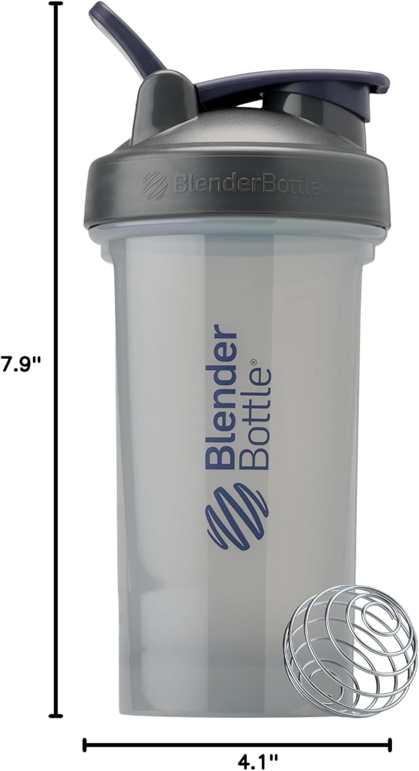 BlenderBottle Shaker Bottle Pro Series Perfect for Protein Shakes and Pre Workout, 24-Ounce, Black