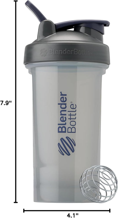 BlenderBottle Shaker Bottle Pro Series Perfect for Protein Shakes and Pre Workout, 24-Ounce, Black