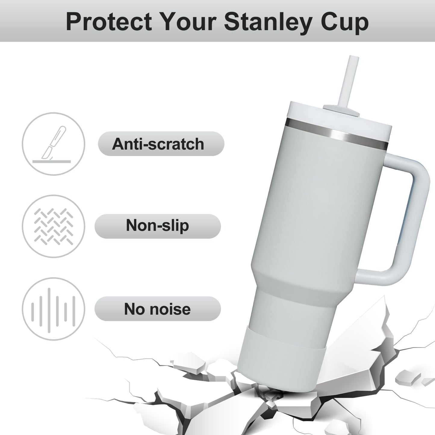 Affute Protective Silicone Boot for Stanley Quencher H2.0 40 30 20 oz & IceFlow Flip 30 20 oz, BPA Free Anti-Noise Anti-Scratch, Stanley Cup Protector Sleeve Cover Boot