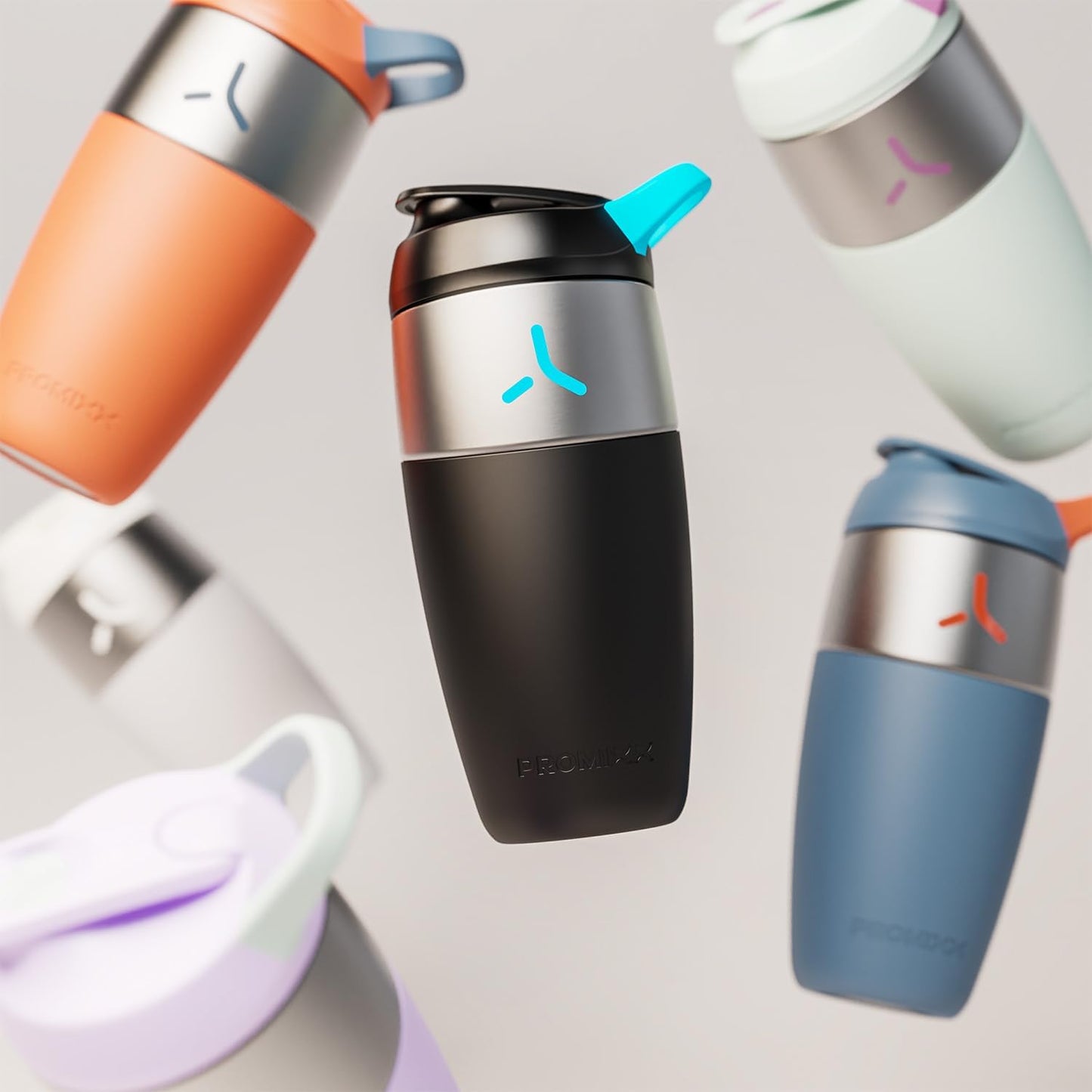 Promixx Pursuit Stainless Steel Shaker Bottle - 26oz Lightweight Metal Protein Mixer with Snap-Fit Agitator for Smooth Shakes - Leak-Proof Gym Shaker Cup for Fitness & Travel - Midnight Blue