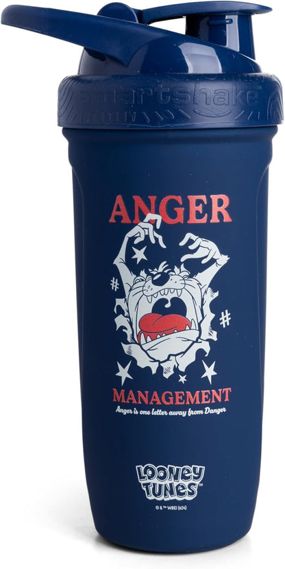 Smartshake Looney Tunes Reforce Stainless Steel Protein Shaker Bottle - Non Insulated Unisex Gym Bottle | Metal Shaker Bottles - 900 ml | 30 oz - Leakproof Screw-on Lid - BPA Free (Bugs Bunny)
