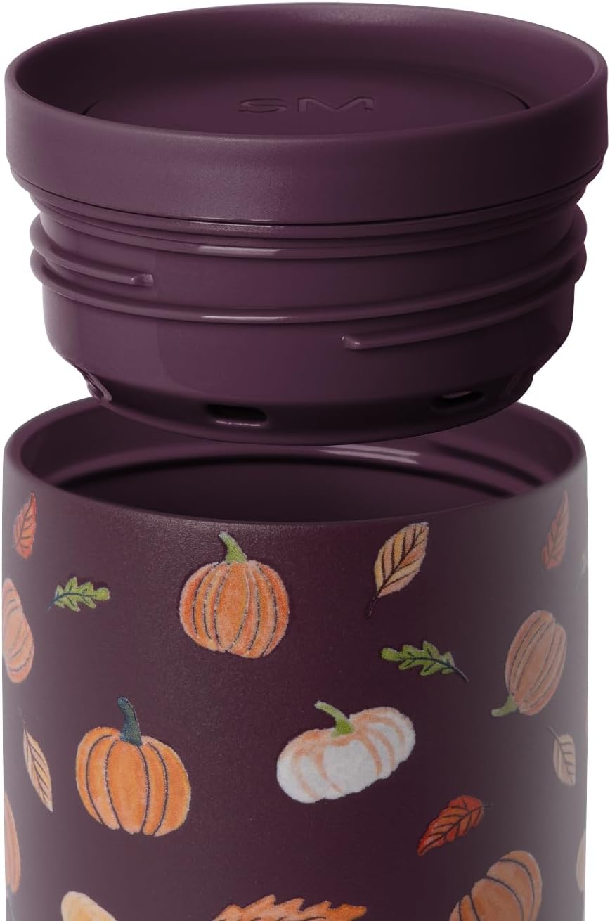 Simple Modern Halloween Signature Voyager | 16oz Travel Coffee Mug Tumbler with 360° Lid | Gifts for Women Men | Ceramic-Lined Insulated Stainless Steel Cold Brew Iced Coffee Cup | Spooky Mix