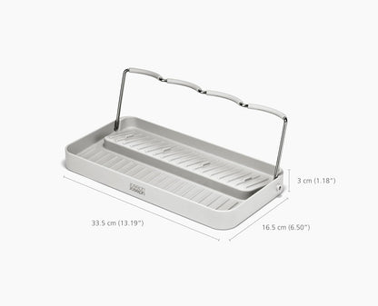 Joseph Joseph DrySmart Folding Water Bottle Drying Rack, Space-Saving Draining Board Organizer, Made from Recycled Plastic