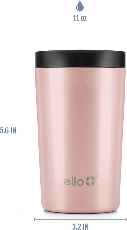 Ello Miri 16oz Vacuum Insulated Stainless Steel Travel Mug, Leak-Proof Slider Lid, Keeps Hot for 5 Hours, Perfect for Coffee or Tea, BPA-Free, Fits Most Cupholders, Holiday Gift, Speckle