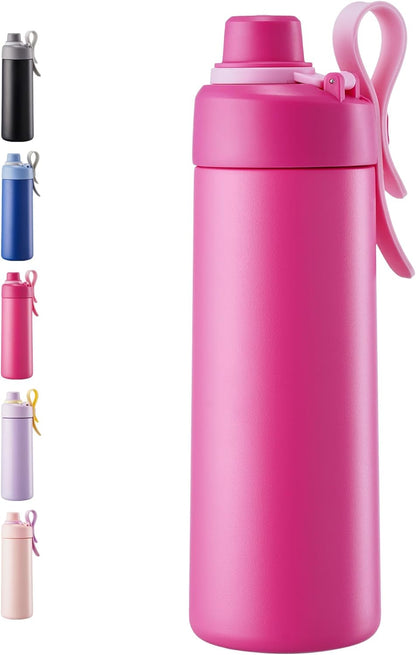Fijinhom 18 oz Insulated Water Bottle with Handle, 304 Stainless Steel Double Wall Vacuum, Keep 24H Cold, Leak Proof, BPA-Free,with Lid & Non-Slip Bottom for Outdoor, Sports, Work, Travel (Black)